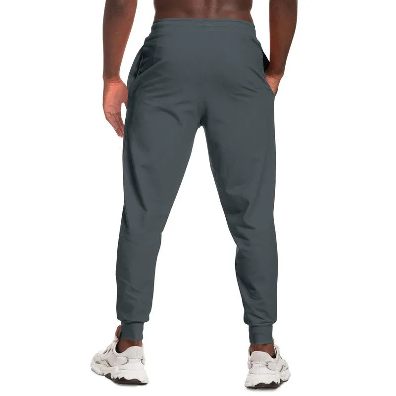 Dark Cyan Gray Joggers | Unisex | with PLUS sizes | Dark Pale Cyan Gray | C10M0Y0K80