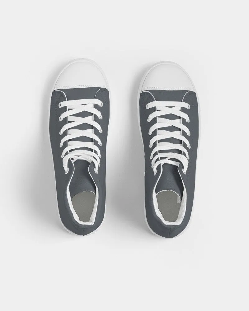 Dark Cyan Gray Men's High-top Canvas Sneakers | Men's | Dark Pale Cyan Gray | C10M0Y0K80