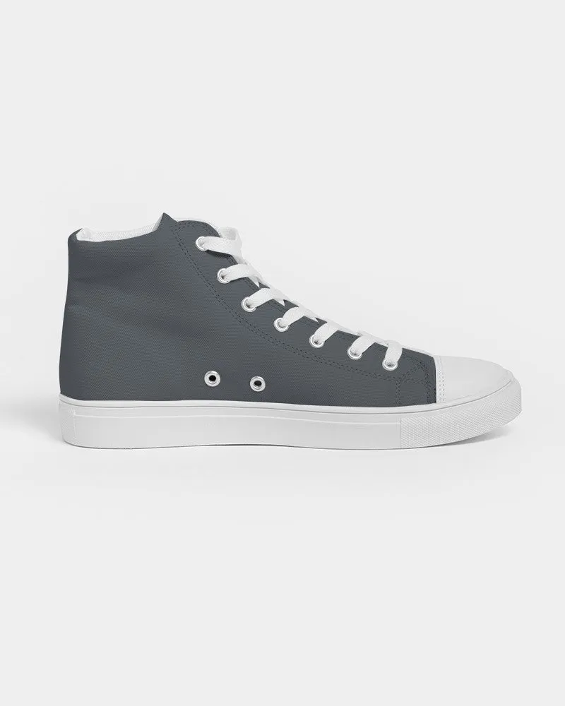 Dark Cyan Gray Men's High-top Canvas Sneakers | Men's | Dark Pale Cyan Gray | C10M0Y0K80