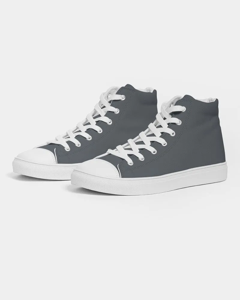 Dark Cyan Gray Men's High-top Canvas Sneakers | Men's | Dark Pale Cyan Gray | C10M0Y0K80