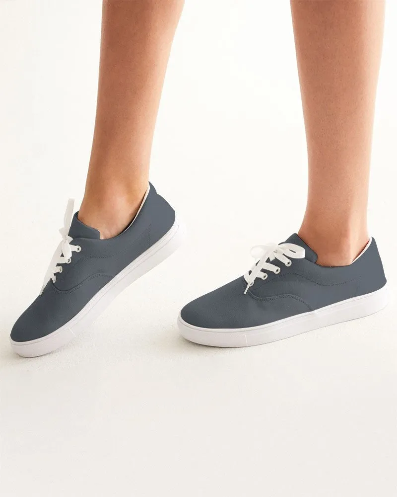 Dark Cyan Gray Women's Canvas Sneakers | Women's | Dark Pale Cyan Gray | C10M0Y0K80