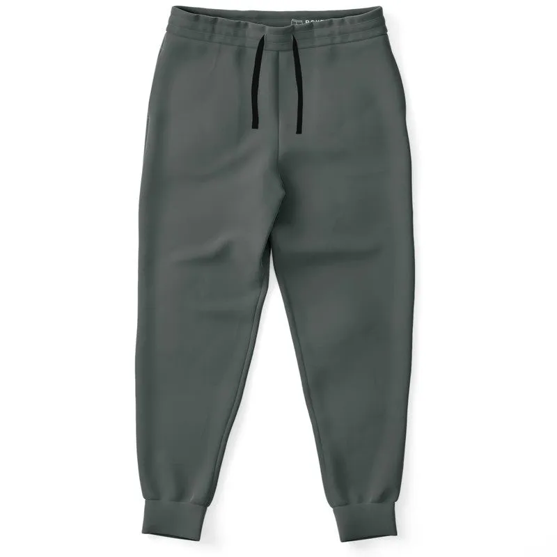 Dark Green Gray Joggers | Unisex | with PLUS sizes | Dark Pale Green Gray | C10M0Y10K80