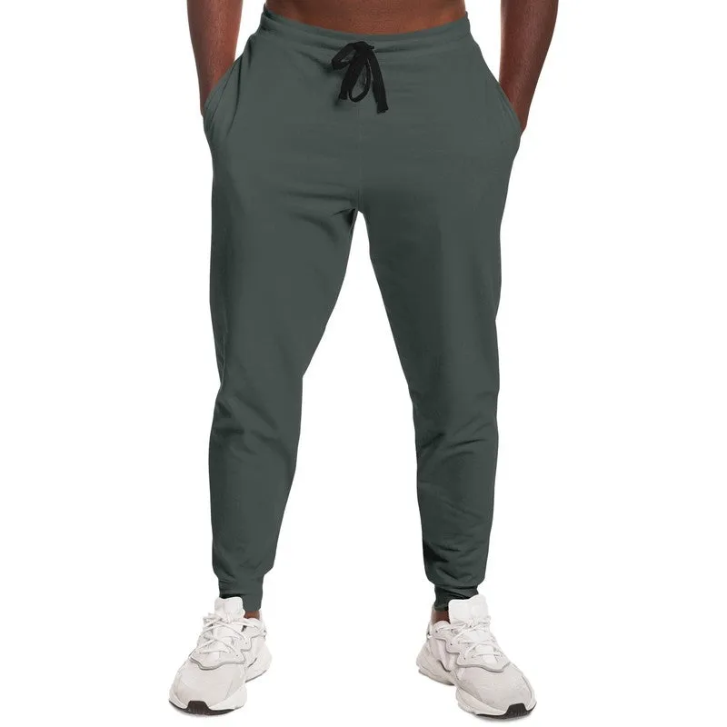 Dark Green Gray Joggers | Unisex | with PLUS sizes | Dark Pale Green Gray | C10M0Y10K80