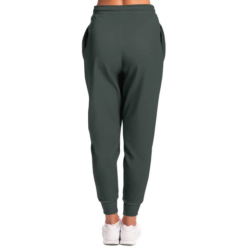 Dark Green Gray Joggers | Unisex | with PLUS sizes | Dark Pale Green Gray | C10M0Y10K80