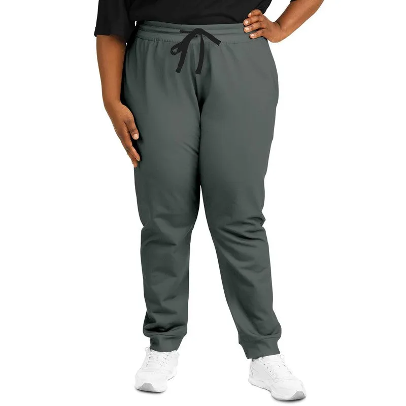 Dark Green Gray Joggers | Unisex | with PLUS sizes | Dark Pale Green Gray | C10M0Y10K80