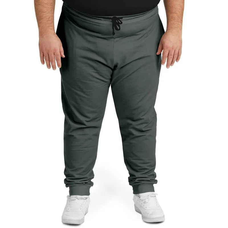 Dark Green Gray Joggers | Unisex | with PLUS sizes | Dark Pale Green Gray | C10M0Y10K80