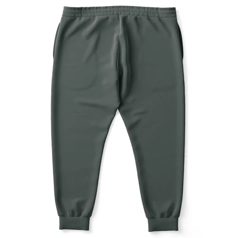 Dark Green Gray Joggers | Unisex | with PLUS sizes | Dark Pale Green Gray | C10M0Y10K80