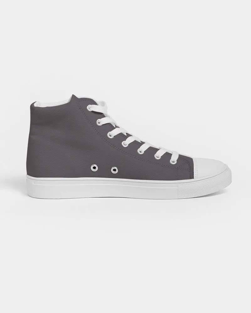 Dark Magenta Gray Women's High-top Canvas Sneakers | Women's | Dark Pale Magenta Gray | C0M10Y0K80