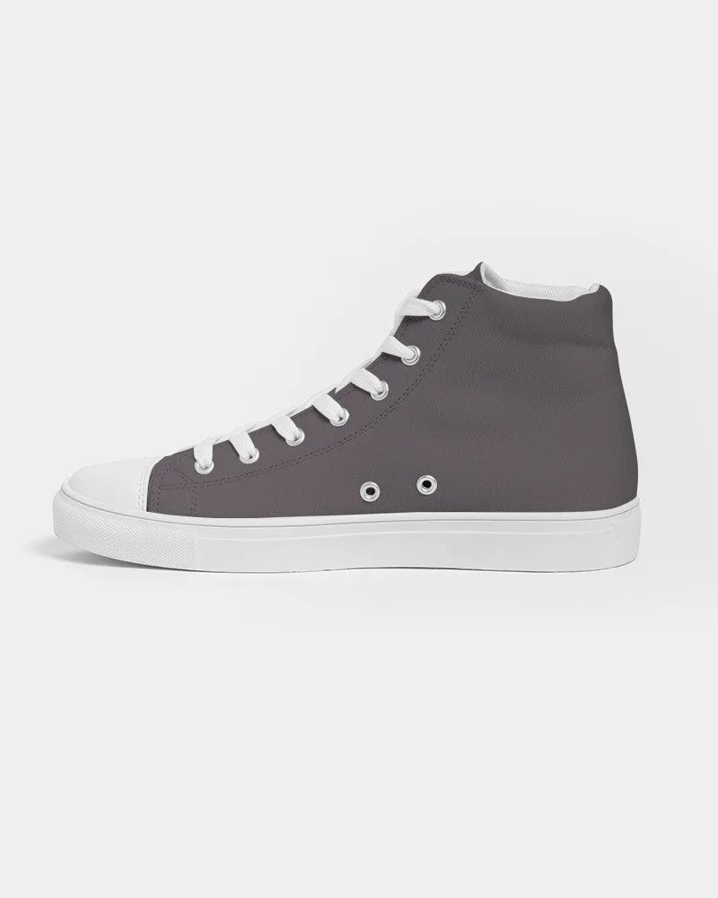 Dark Magenta Gray Women's High-top Canvas Sneakers | Women's | Dark Pale Magenta Gray | C0M10Y0K80