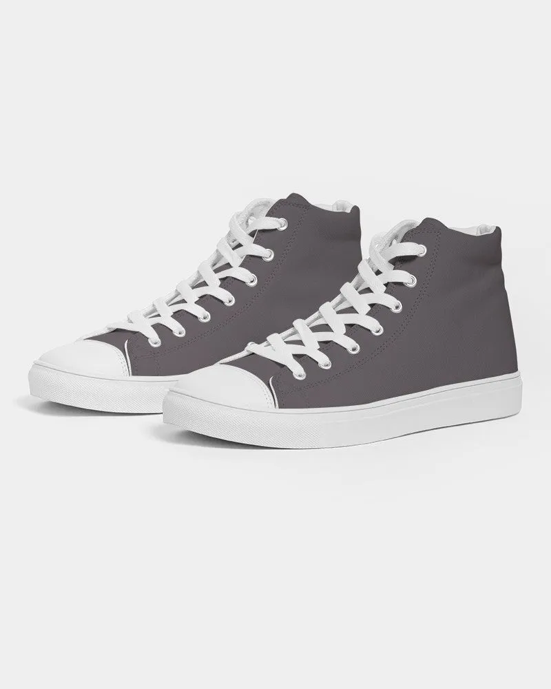 Dark Magenta Gray Women's High-top Canvas Sneakers | Women's | Dark Pale Magenta Gray | C0M10Y0K80