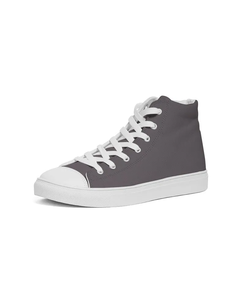 Dark Magenta Gray Women's High-top Canvas Sneakers | Women's | Dark Pale Magenta Gray | C0M10Y0K80