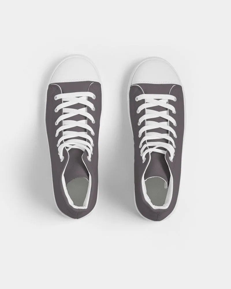 Dark Magenta Gray Women's High-top Canvas Sneakers | Women's | Dark Pale Magenta Gray | C0M10Y0K80