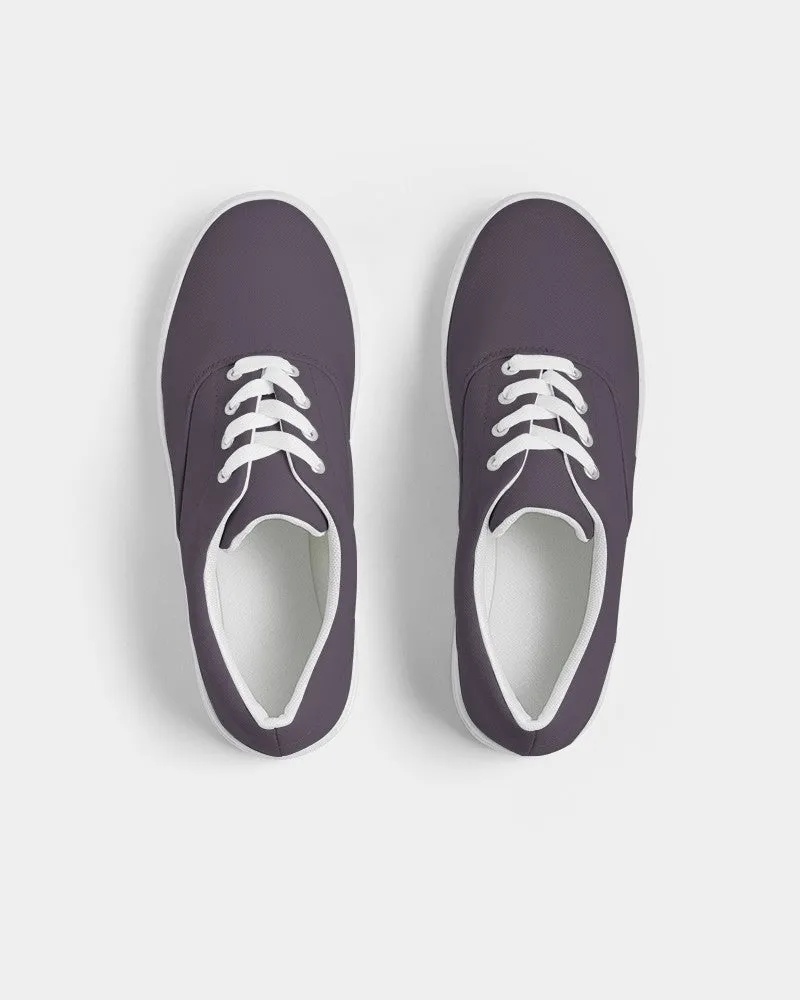 Dark Purple Gray Women's Canvas Sneakers | Women's | Dark Pale Pastel Purple Gray | C15M30Y0K80