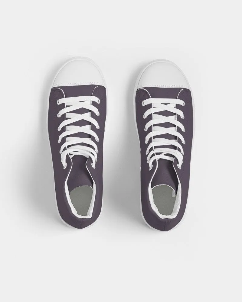 Dark Purple Gray Women's High-top Canvas Sneakers | Women's | Dark Pale Pastel Purple Gray | C15M30Y0K80