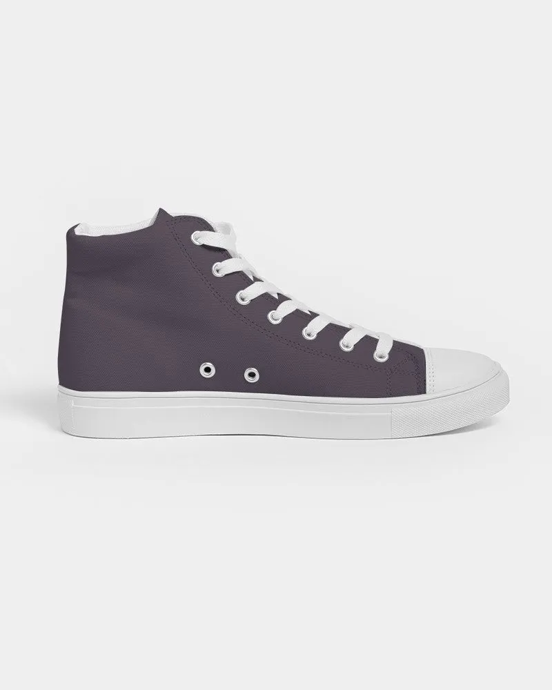 Dark Purple Gray Women's High-top Canvas Sneakers | Women's | Dark Pale Pastel Purple Gray | C15M30Y0K80