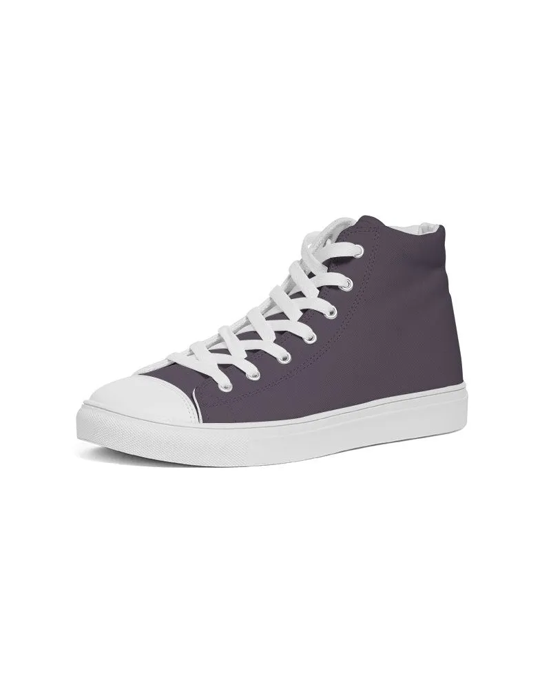 Dark Purple Gray Women's High-top Canvas Sneakers | Women's | Dark Pale Pastel Purple Gray | C15M30Y0K80