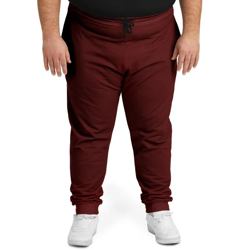 Dark Red Joggers | Unisex | with PLUS sizes | Dark Pure Red | C0M100Y100K80