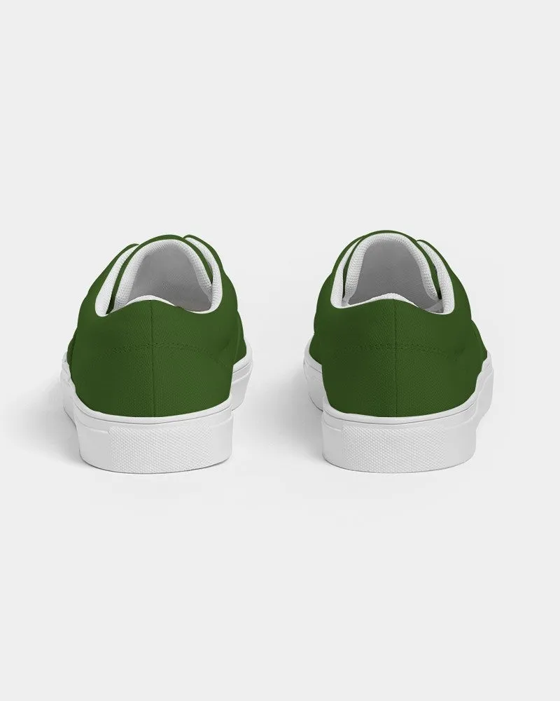 Dark Warm Green Men's Canvas Sneakers | Men's | Dark Pure Warm Green | C50M0Y100K80