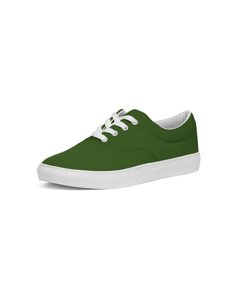 Dark Warm Green Men's Canvas Sneakers | Men's | Dark Pure Warm Green | C50M0Y100K80