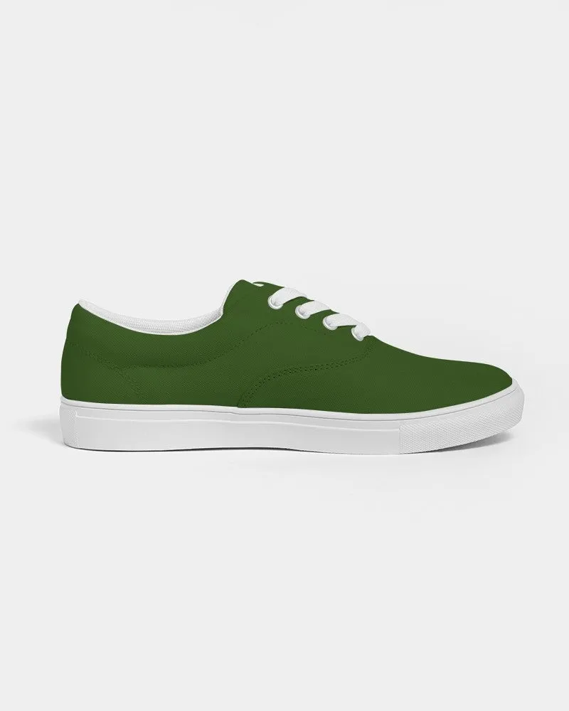 Dark Warm Green Men's Canvas Sneakers | Men's | Dark Pure Warm Green | C50M0Y100K80