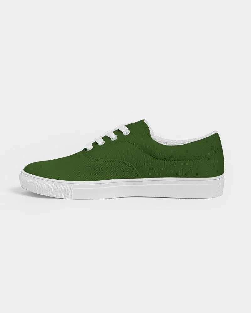 Dark Warm Green Men's Canvas Sneakers | Men's | Dark Pure Warm Green | C50M0Y100K80