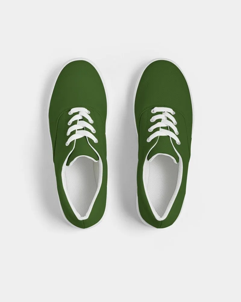 Dark Warm Green Men's Canvas Sneakers | Men's | Dark Pure Warm Green | C50M0Y100K80