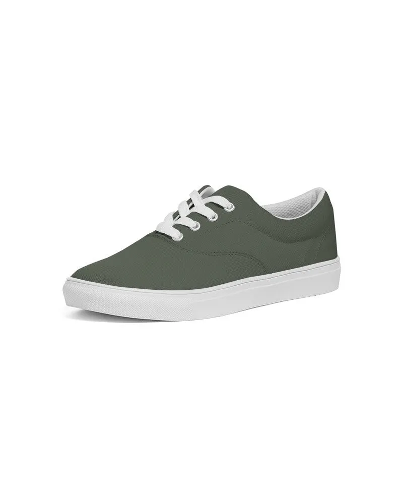 Dark Warm Green Women's Canvas Sneakers | Women's | Dark Pale Pastel Warm Green | C15M0Y30K80