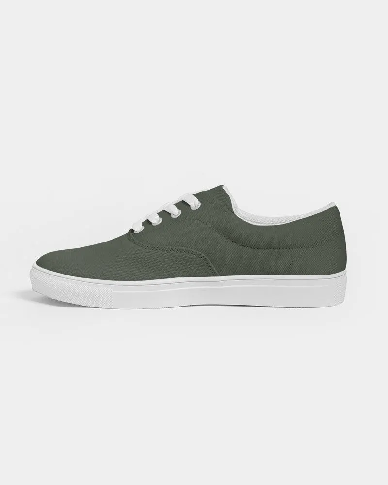 Dark Warm Green Women's Canvas Sneakers | Women's | Dark Pale Pastel Warm Green | C15M0Y30K80