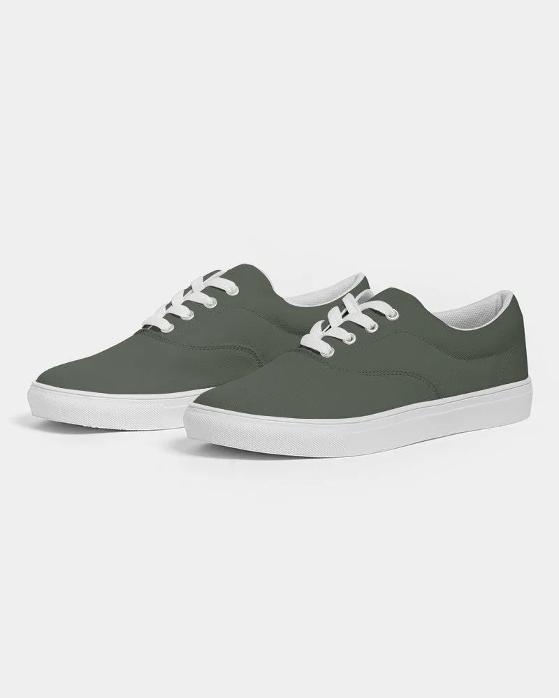 Dark Warm Green Women's Canvas Sneakers | Women's | Dark Pale Pastel Warm Green | C15M0Y30K80