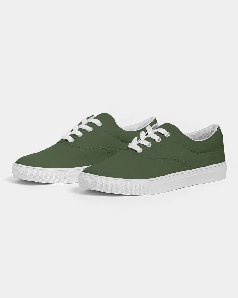 Dark Warm Green Women's Canvas Sneakers | Women's | Dark Pastel Warm Green | C30M0Y60K80