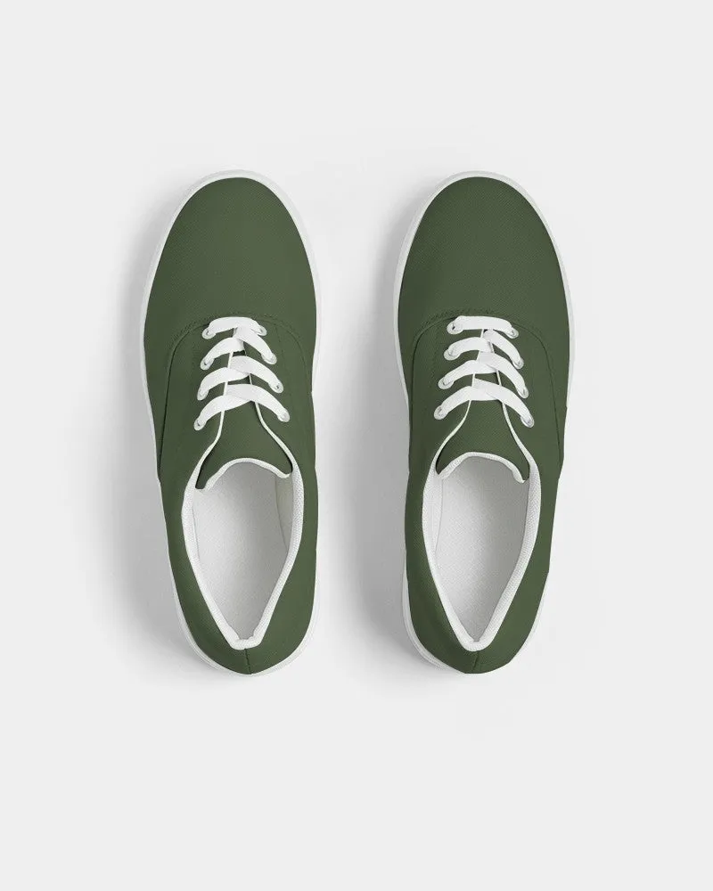 Dark Warm Green Women's Canvas Sneakers | Women's | Dark Pastel Warm Green | C30M0Y60K80