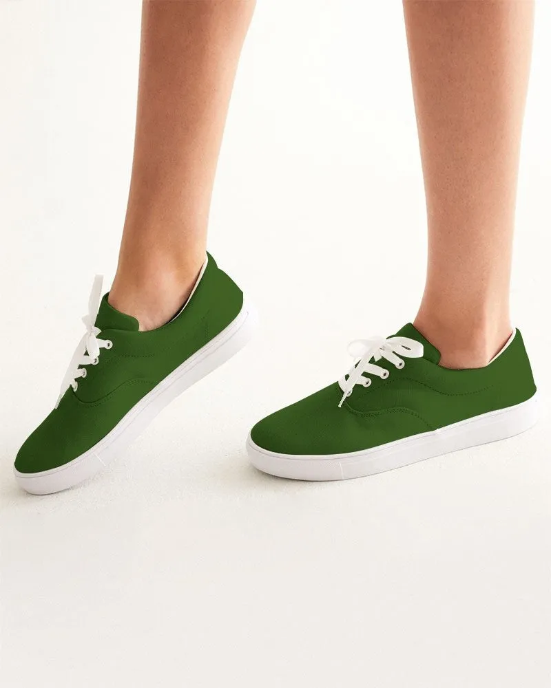 Dark Warm Green Women's Canvas Sneakers | Women's | Dark Pure Warm Green | C50M0Y100K80