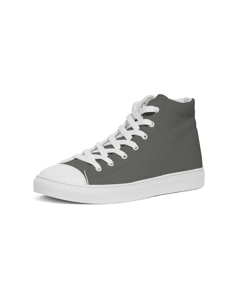 Dark Yellow Gray Men's High-top Canvas Sneakers | Men's | Dark Pale Yellow Gray | C0M0Y10K80