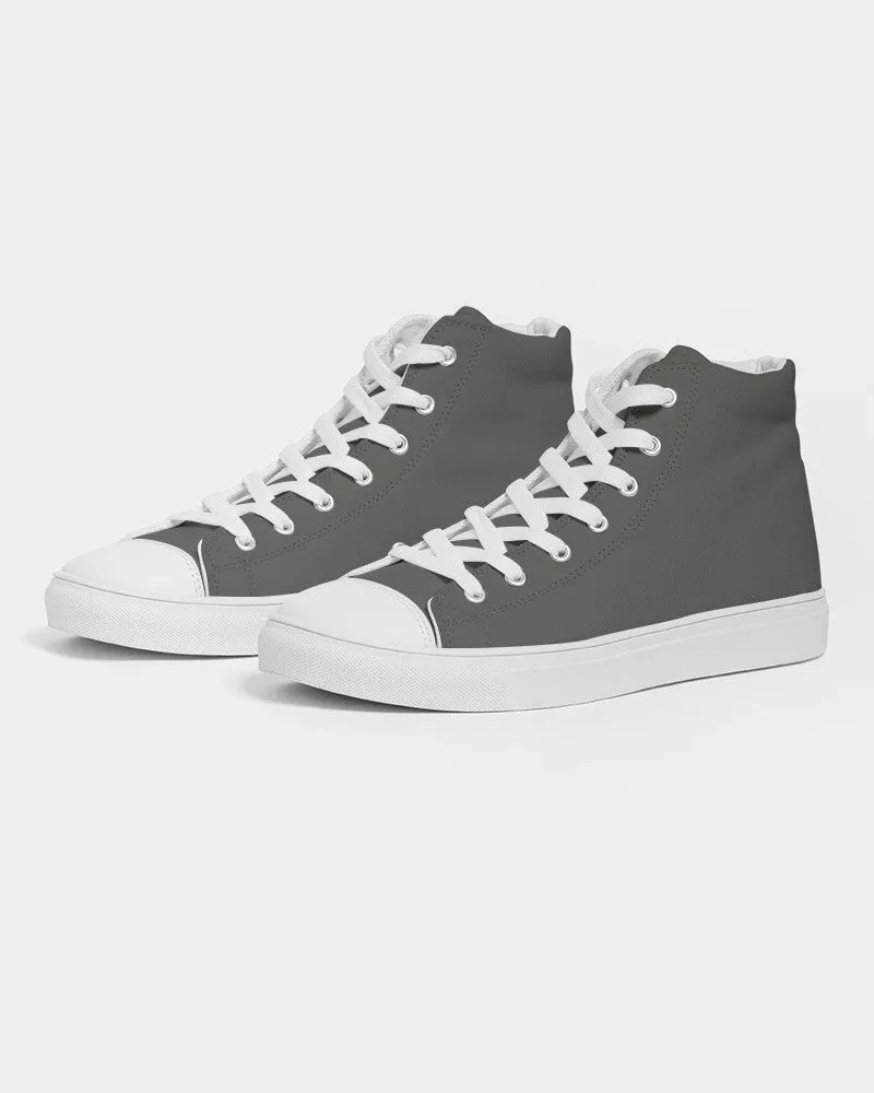 Dark Yellow Gray Men's High-top Canvas Sneakers | Men's | Dark Pale Yellow Gray | C0M0Y10K80