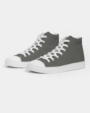 Dark Yellow Gray Women's High-top Canvas Sneakers | Women's | Dark Pale Yellow Gray | C0M0Y10K80