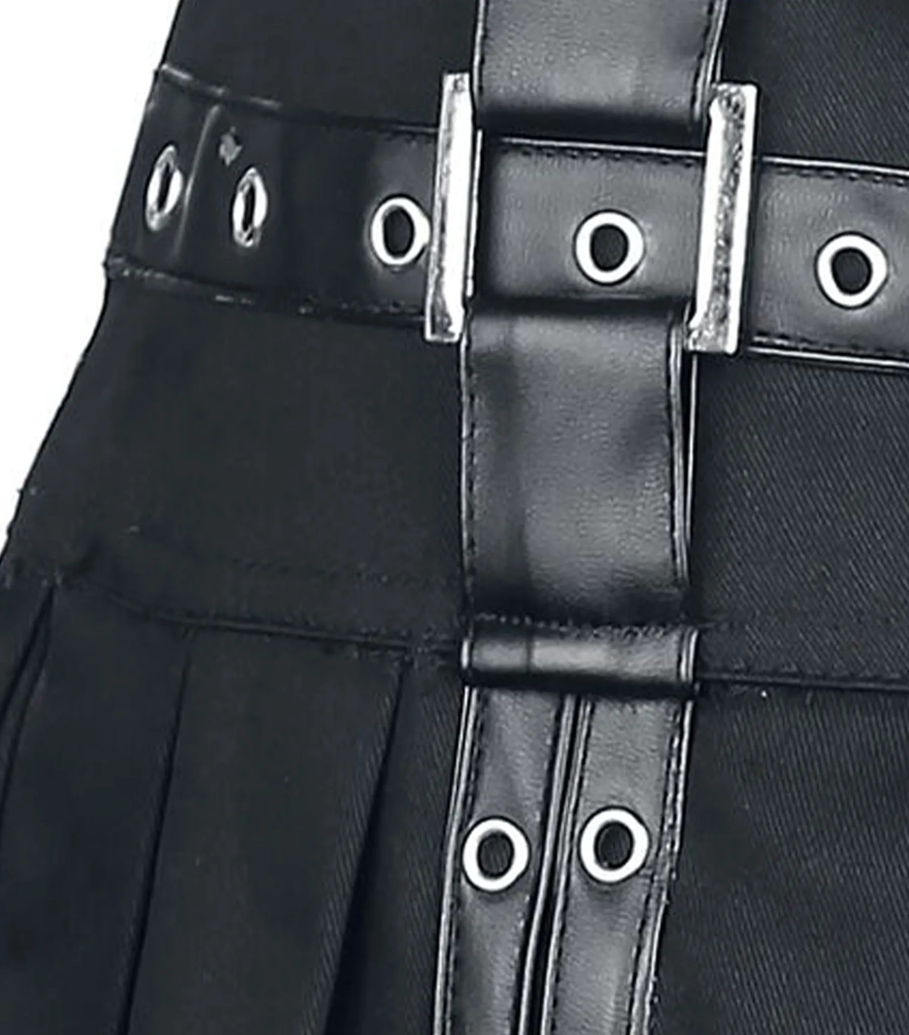 Darkened Edge Buckle Mini Skirt