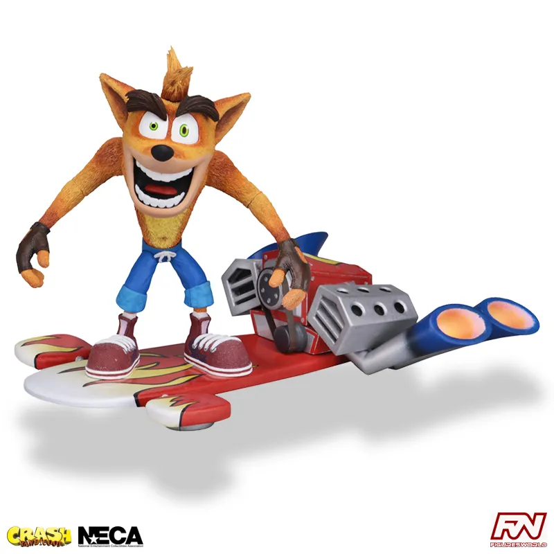 Deluxe Crash Bandicoot with Jet Board 7-Inch Scale Action Figure