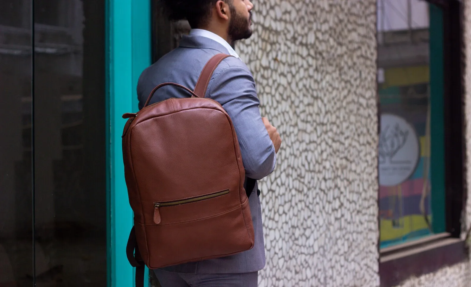 designer brown leather backpacks