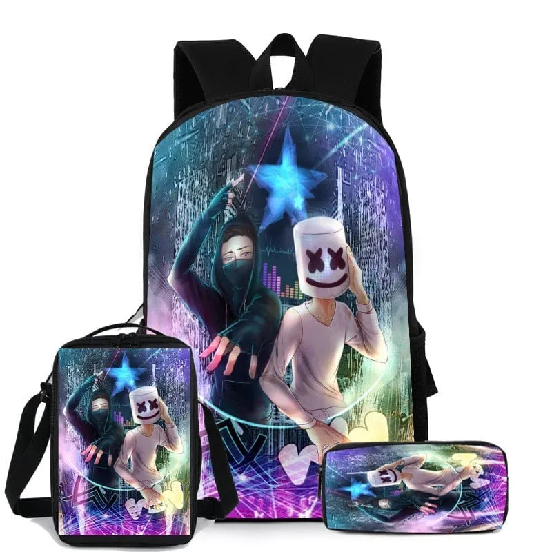 DJ Marshmello  Children's Backpack  3 pc Set -  S4628904