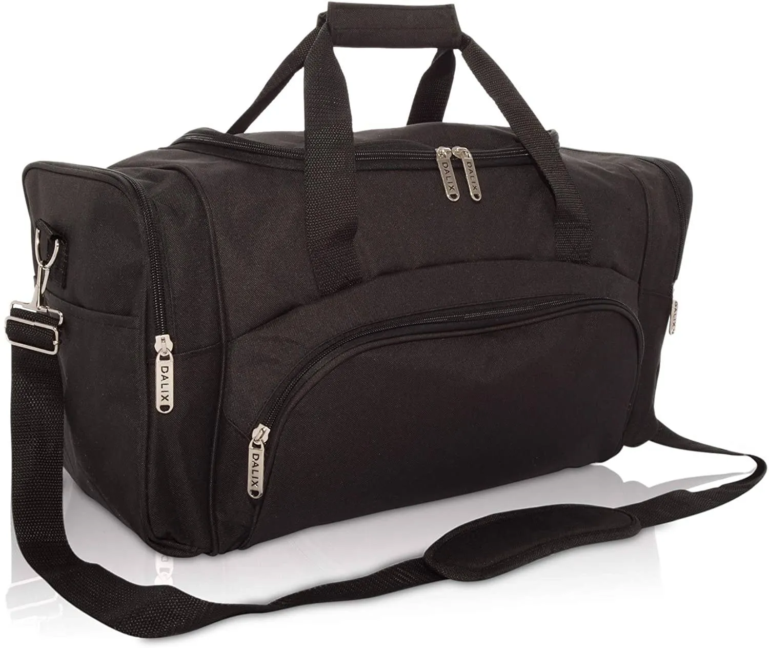 DLXSports™ 20" Stylish Duffel Gym Travel Bag - Overnight Duffle - Black, Gray