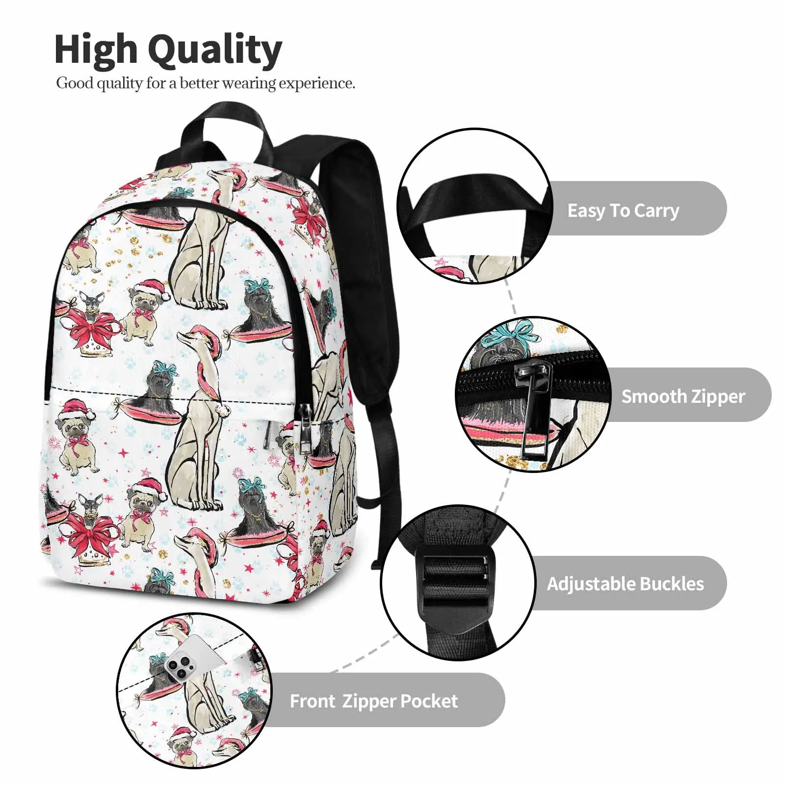 Dog Christmas  Adult Casual Backpack