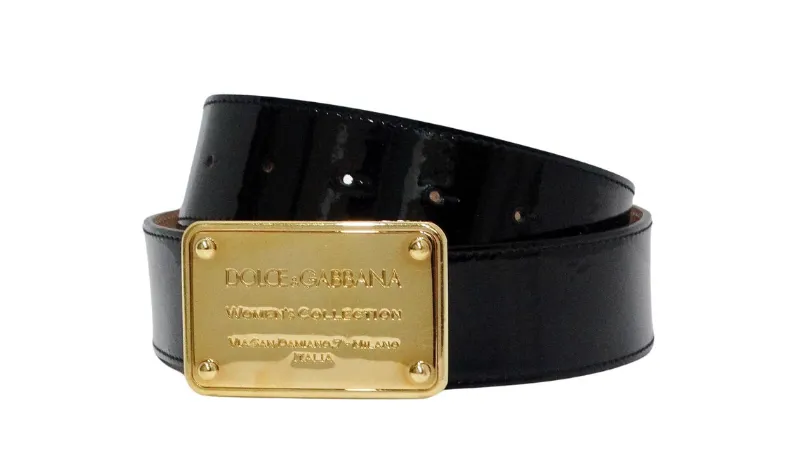 Dolce & Gabbana Black Patent Leather Belt