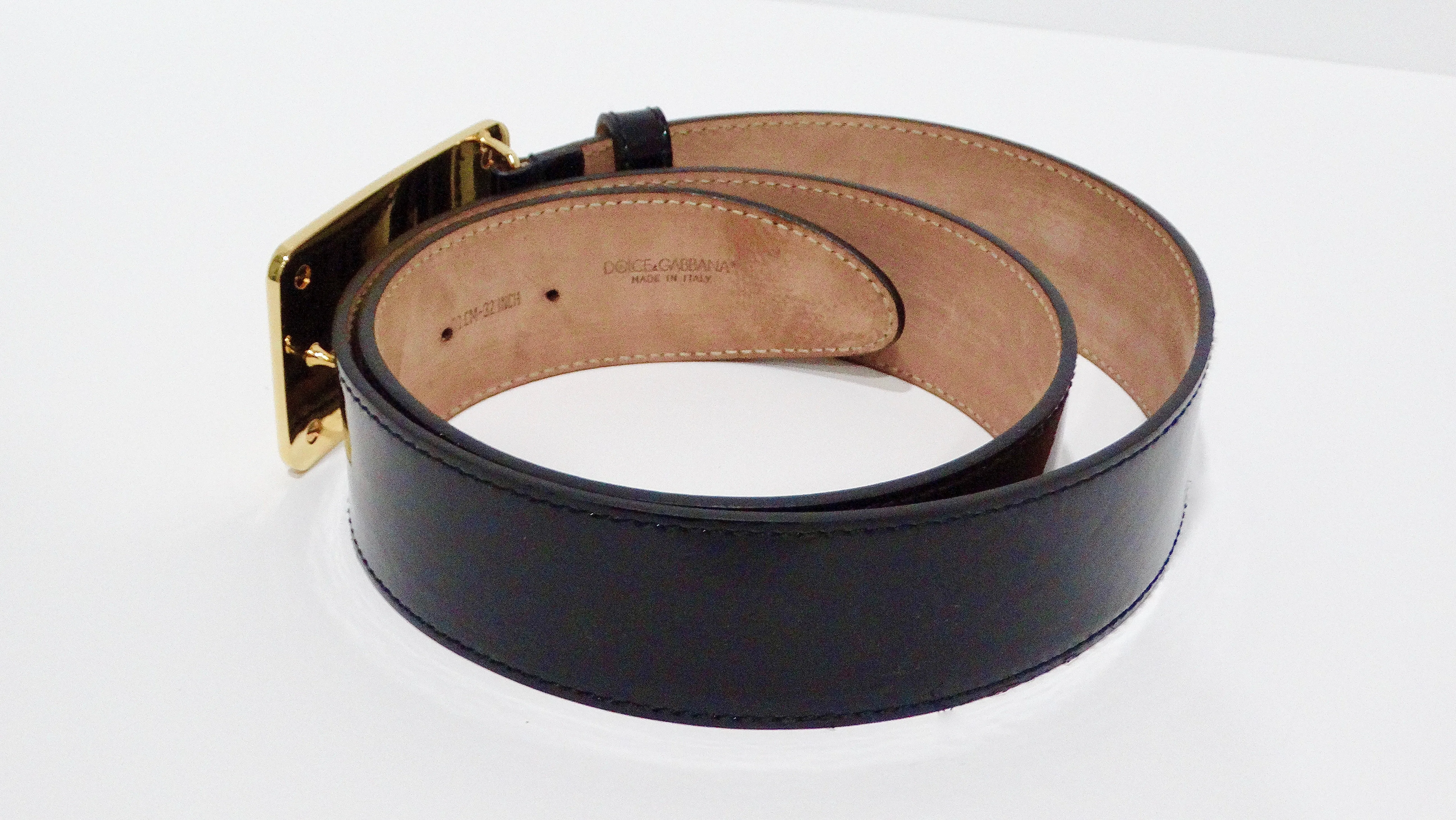 Dolce & Gabbana Black Patent Leather Belt