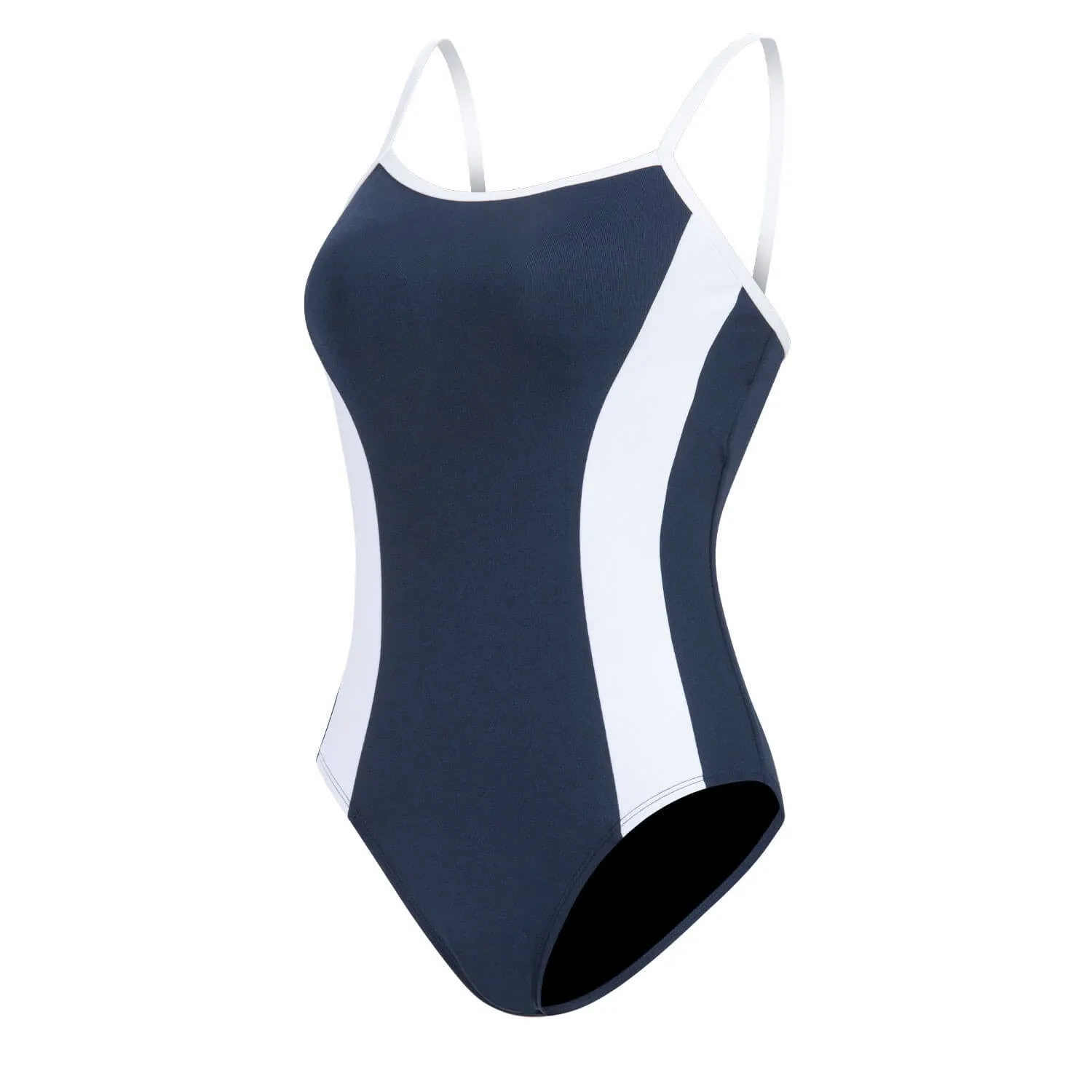 Dolfin Straight Back Moderate Lap Suit One Piece Swimsuit - Navy - FINAL SALE