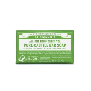 Dr. Bronner's Green Tea  Pure-Castile Bar Soap Hemp All-One 140g