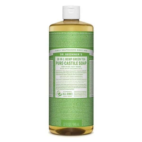 DR BRONNER'S Pure-Castile Green Tea Liquid Soap Hemp 18-in-1 946ml