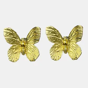 Elegant Gold Butterfly Stud Earrings