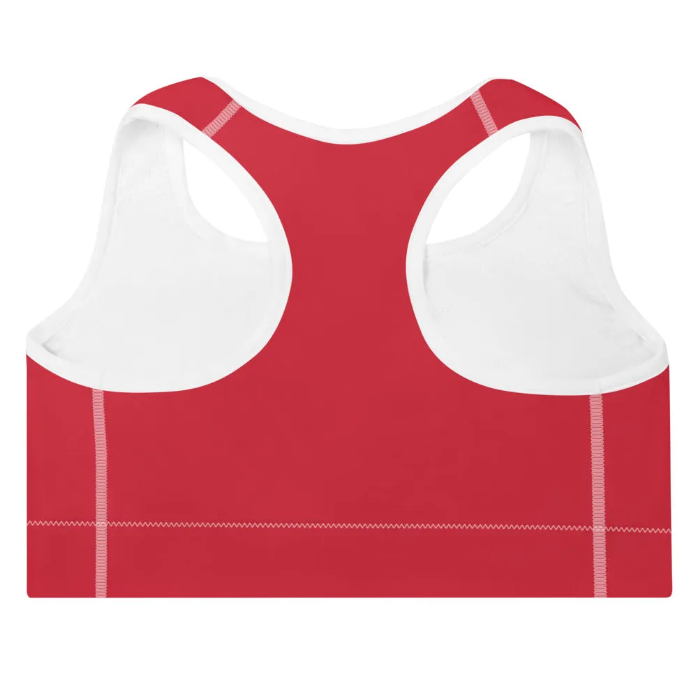 ELEVATED ESSENTIALS, THE PERFECT PADDED SPORTS BRA RETRO RED