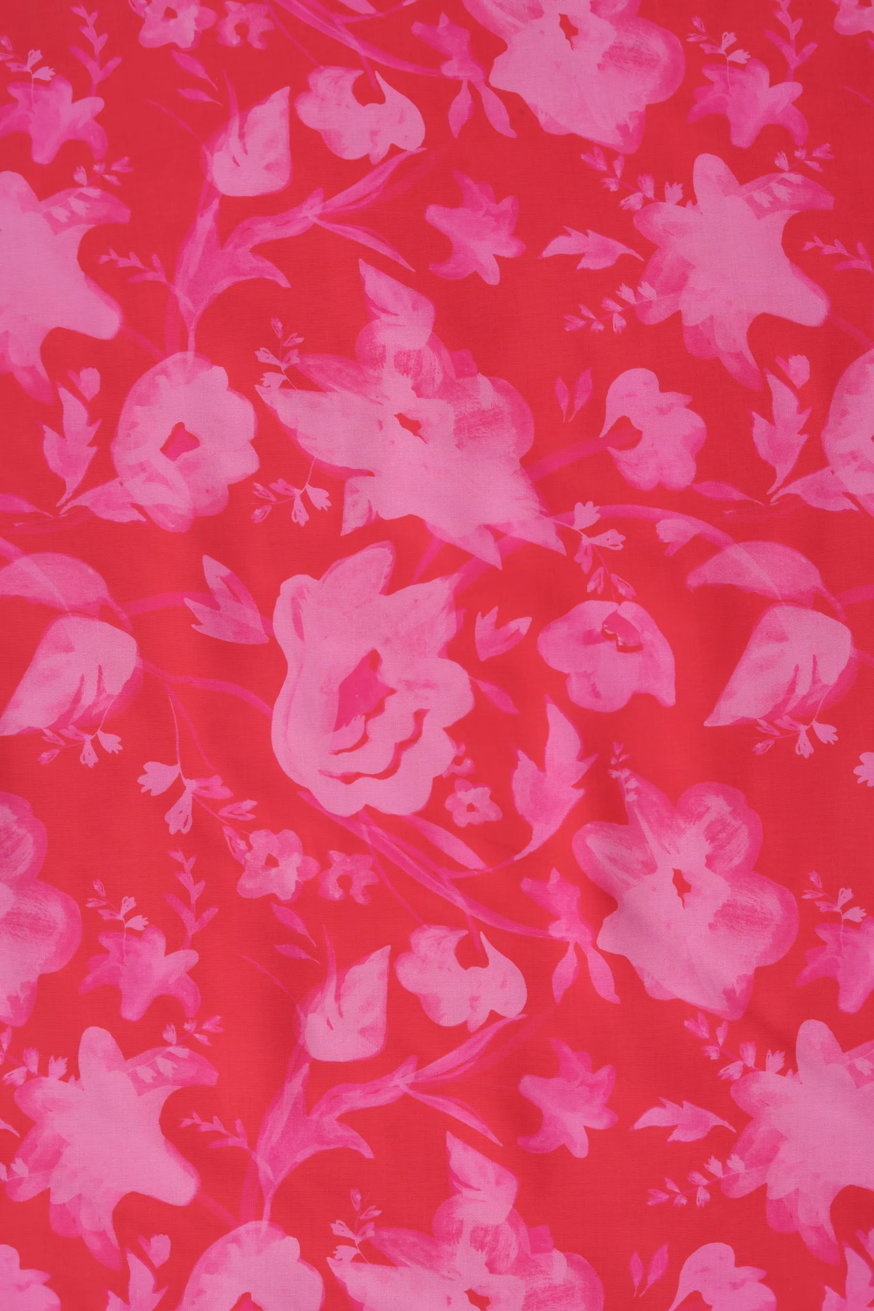 Emberglow Floral Printed Modal Satin Fabric