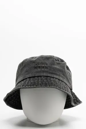 Embroidered Bucket Hat Black